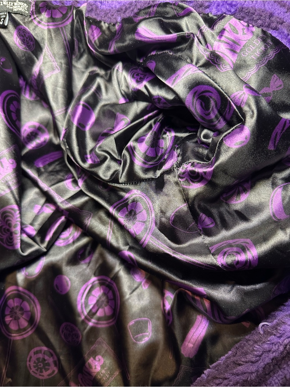 Dolls Kill x Willy Wonka & the Chocolate Factory Long psychedelic Coat, Small - Picture 11 of 17